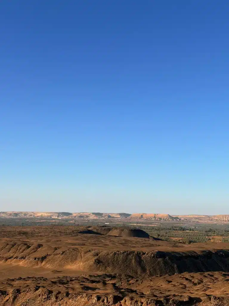 Panoramic view over Bahariya Oasis from a desert viewpoint