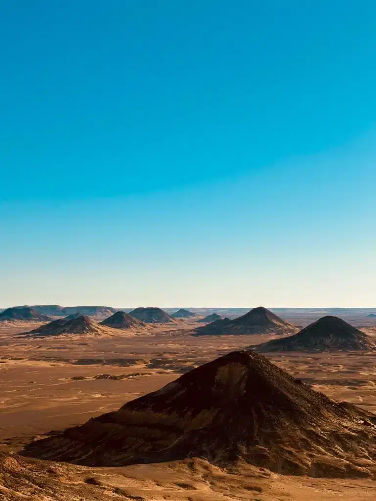 Conical volcanic hills of the Black Desert, Egypt