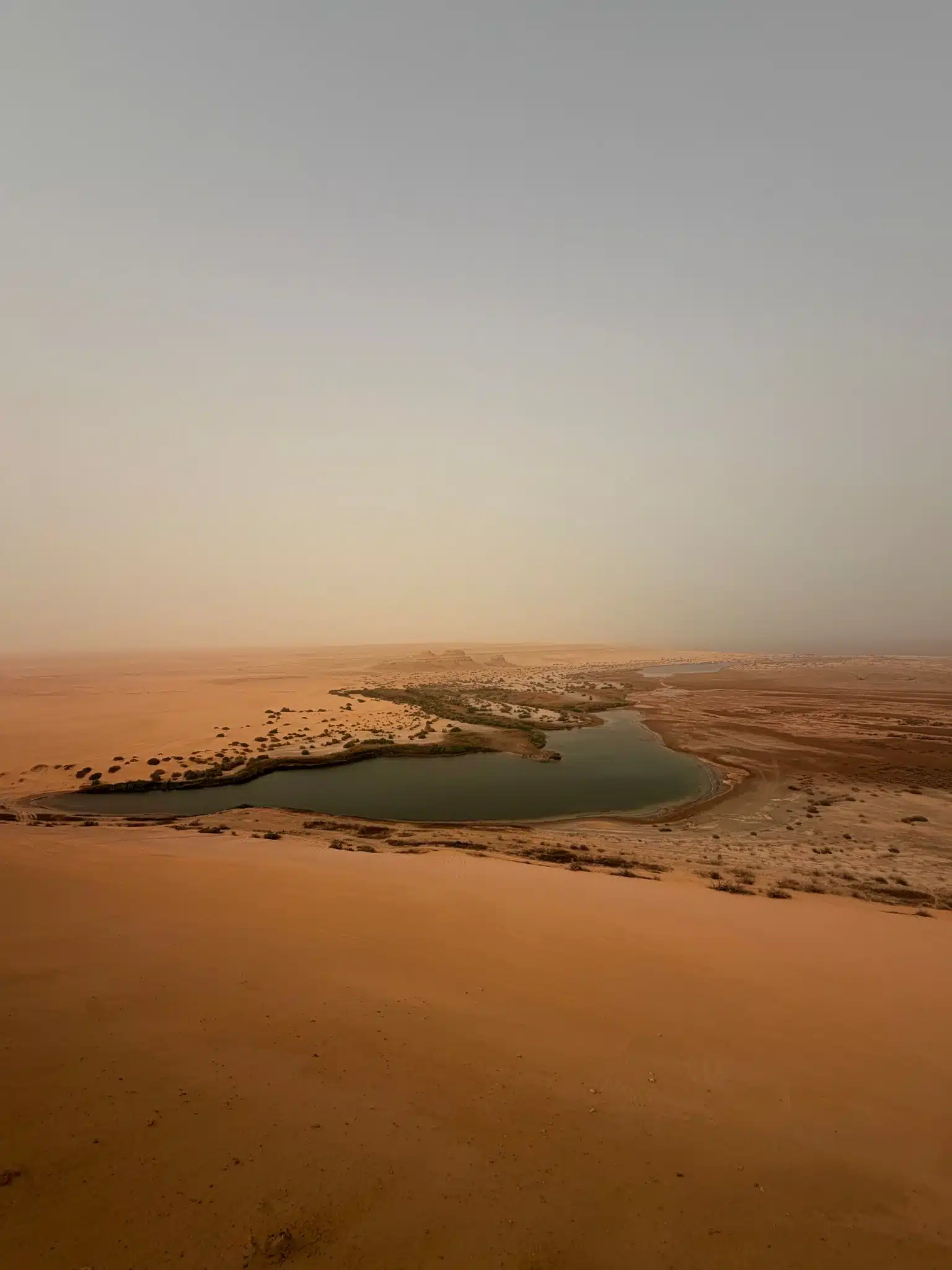 Desert lake landscape in Fayoum, Egypt