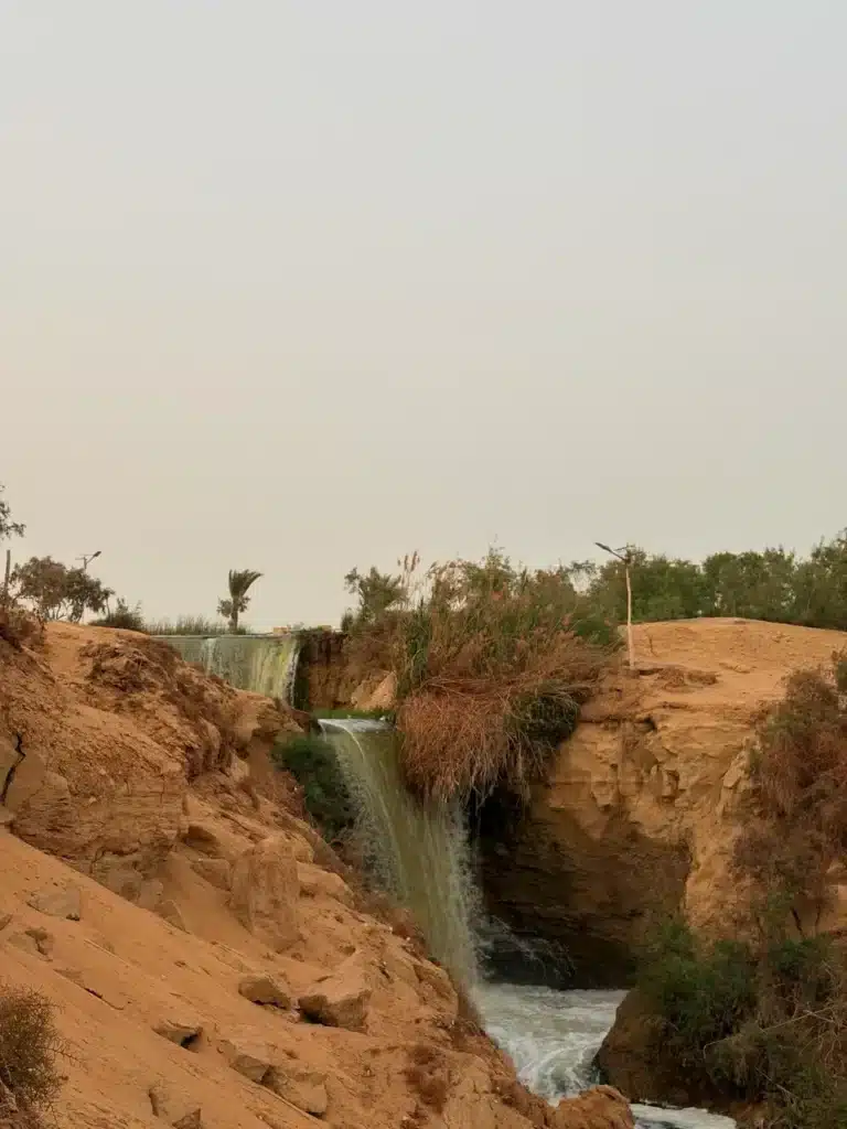 Wadi El Rayan: Waterfall in a rocky desert gorge, Wadi El Rayan