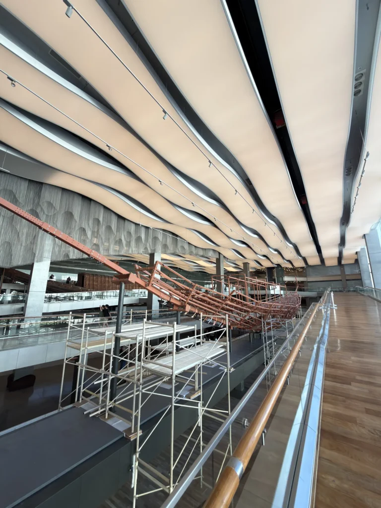 Khufu boat gallery at the Grand Egyptian Museum