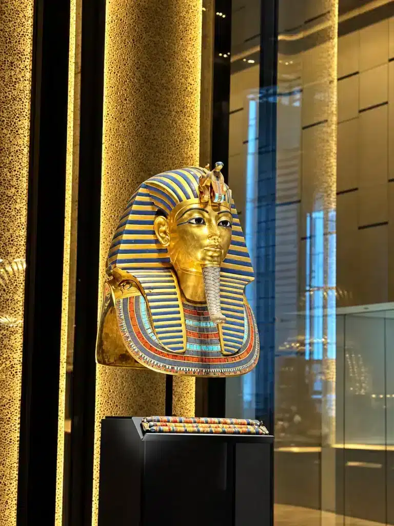 Golden mask of Tutankhamun at the Grand Egyptian Museum