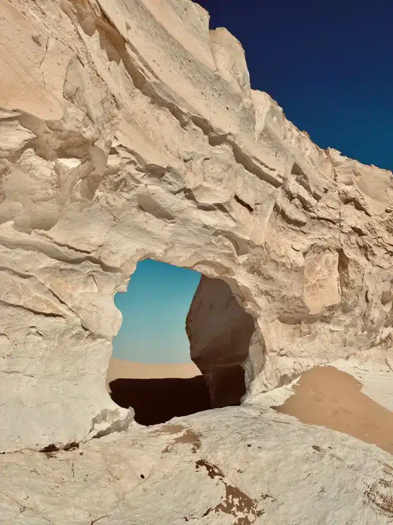 Natural Arch Rock formation in Egypt’s Western Desert