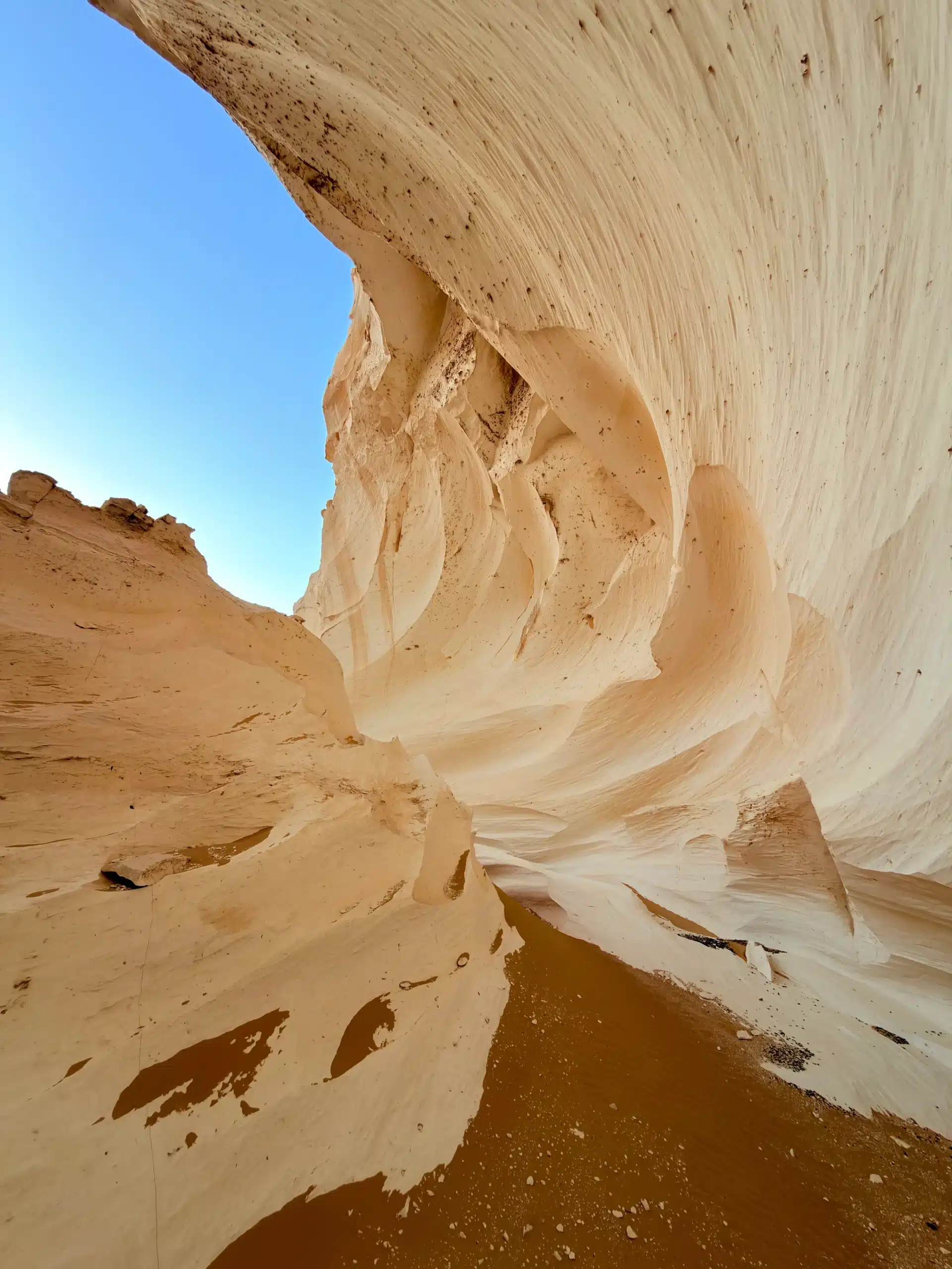 Sculpted chalk cliffs and natural rock formations in the White Desert of Egypt